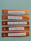 Copper label with variety name